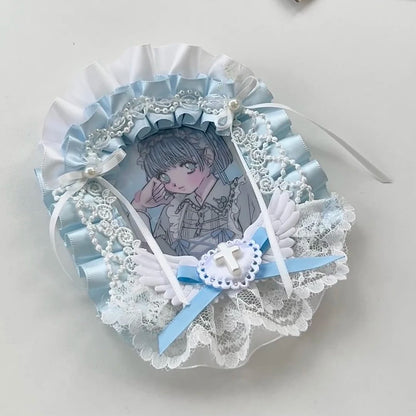 Sweet Ribbon Photocard Holder Top Loader Green Pink Kpop Card Protector 😊🎀
