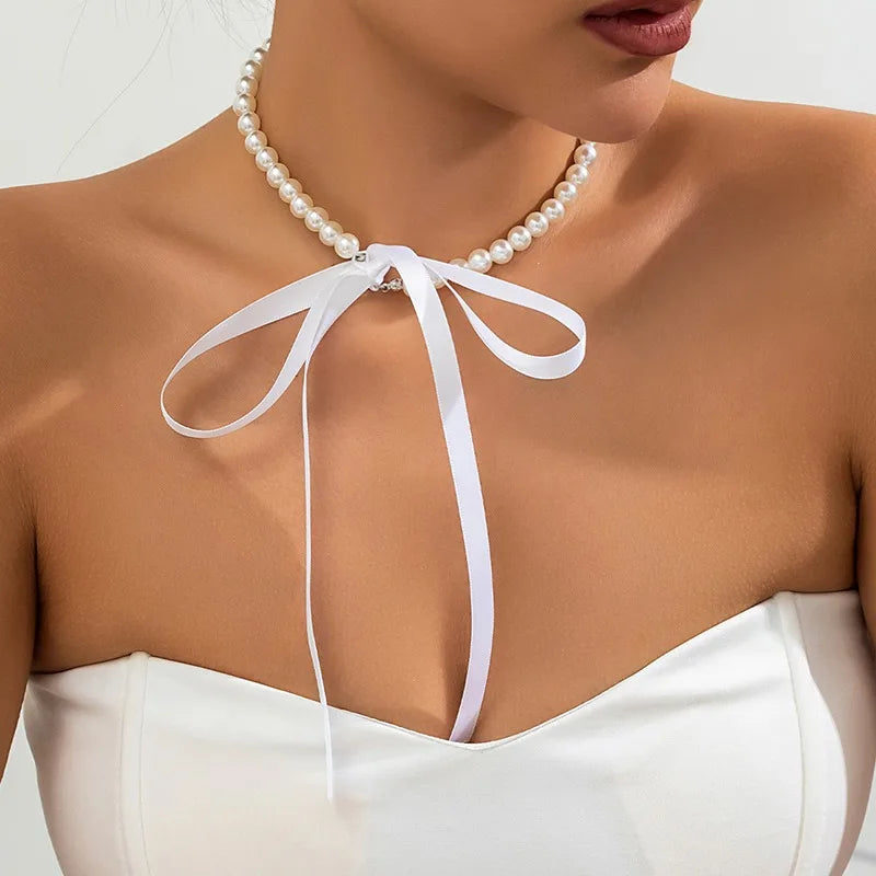 ✨Sweet Peach Heart Vibes 💖 Rope Ribbon Pendant Necklace for Trendy Ladies! 🌟