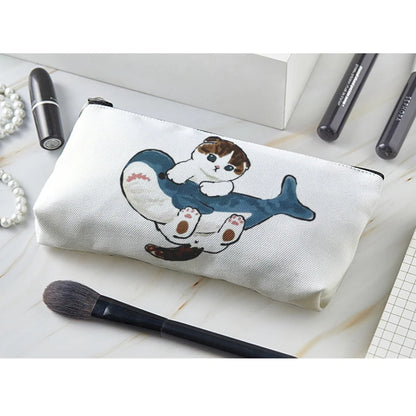Adorable Kawaii Cat Makeup Bag 🐾✨ - Cute Canvas Cosmetic Organizer for Travel & Toiletries! 👜🌈