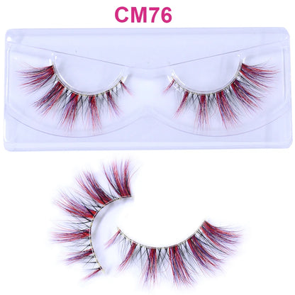 Kawaii Rainbow Mink Lashes 🌈 | 3D/5D Colorful Faux Eyelashes for Cosplay & Halloween 🎉