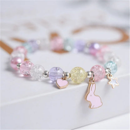 💖 Adorable Kawaii Popcorn Beads Bracelet 🌈 for Girls - Whimsical Friendship Jewelry 🌟