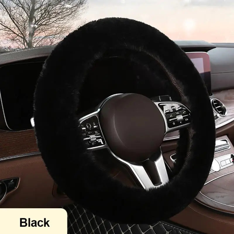 Kawaii Plush Bear Ear Steering Wheel Cover 🐻✨ | Cozy Cartoon Car Accessory for Winter 🥶🌟
