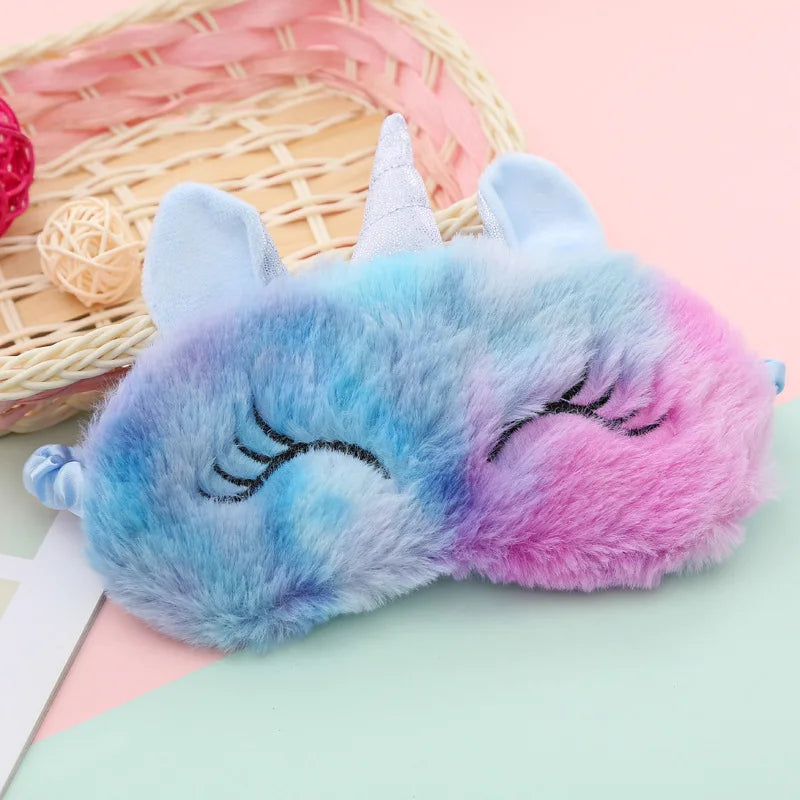 Kawaii Cartoon Unicorn Sleep Mask 🦄✨ | Cute Plush Eye Shade for Kids 🎁 | Cozy Travel Blindfold for Sweet Dreams 🌙💤