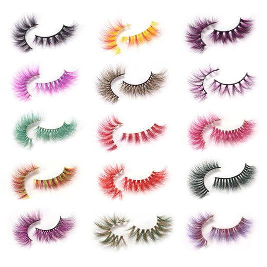 Kawaii Rainbow Mink Lashes 🌈 | 3D/5D Colorful Faux Eyelashes for Cosplay & Halloween 🎉