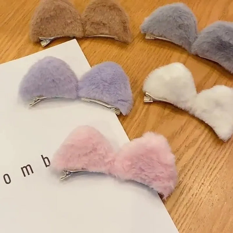 Purr-fectly Adorable Plush Cat Ear Hair Clips 🐾✨ - Fun Fashion Accessories for Girls & Women!