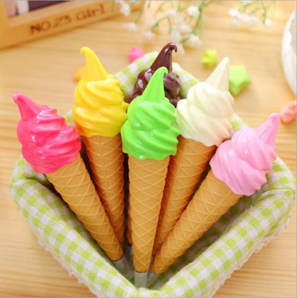 Kawaii Ice Cream Cone Ballpoint Pen 🍦✨ | Cute & Fun Office/School Stationery 🎉 | 0.5mm Black Ink