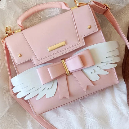 Kawaii Lolita Bat Wing Crossbody Bag 🦇✨ Cute Pink Shoulder Purse for Girls & Women!