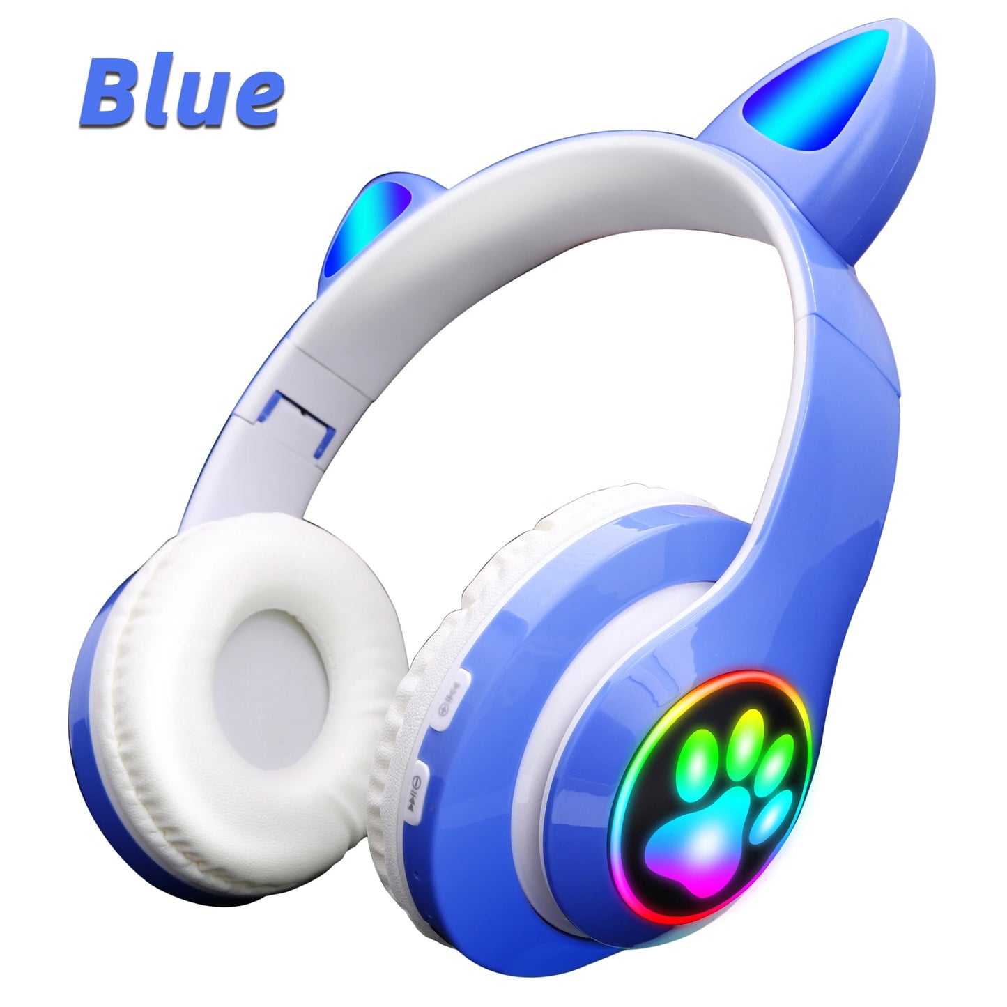 Kawaii Pink Cat Ears Bluetooth Headphones 🎧💕 | Cute Foldable Stereo Earphones with Microphone for Kids & Girls 🎀✨
