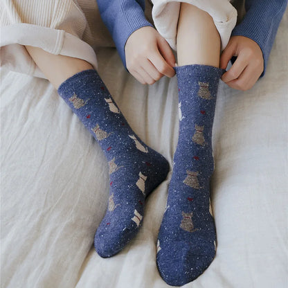 🐾 Cozy Cat Cuddles: Adorable Japanese Style Thick Socks for Women 🐱✨