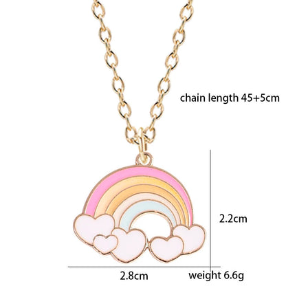 Kawaii Rainbow Heart Cloud Pendant Necklace 🌈✨ | Cute Choker for Parties & Gifts 🎁💕