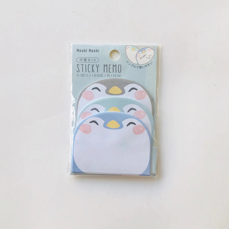 🐧✨ Adorable Animal Sticky Notes Set - 45 Sheets of Fun Penguin, Pig, Bear, & Cat Memo Pads for Students! 🎉📚