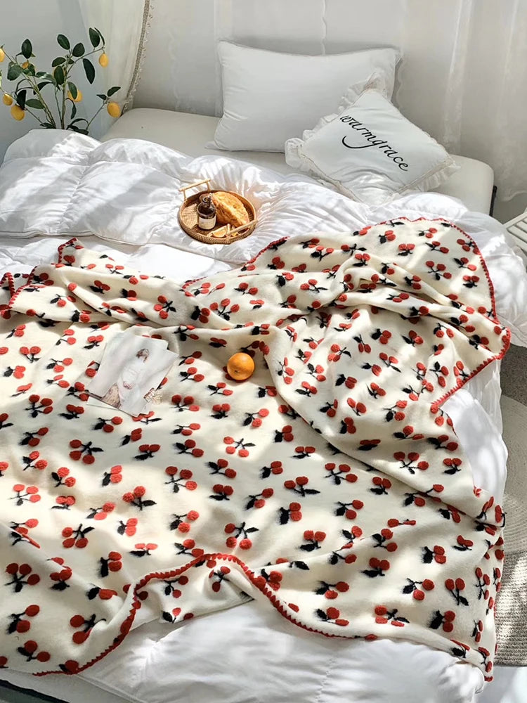 Cozy Cherry Dreams 3D Blanket for Kids 🍒💖 Snuggle Up in Style! 🌙✨ - Pixie Quill