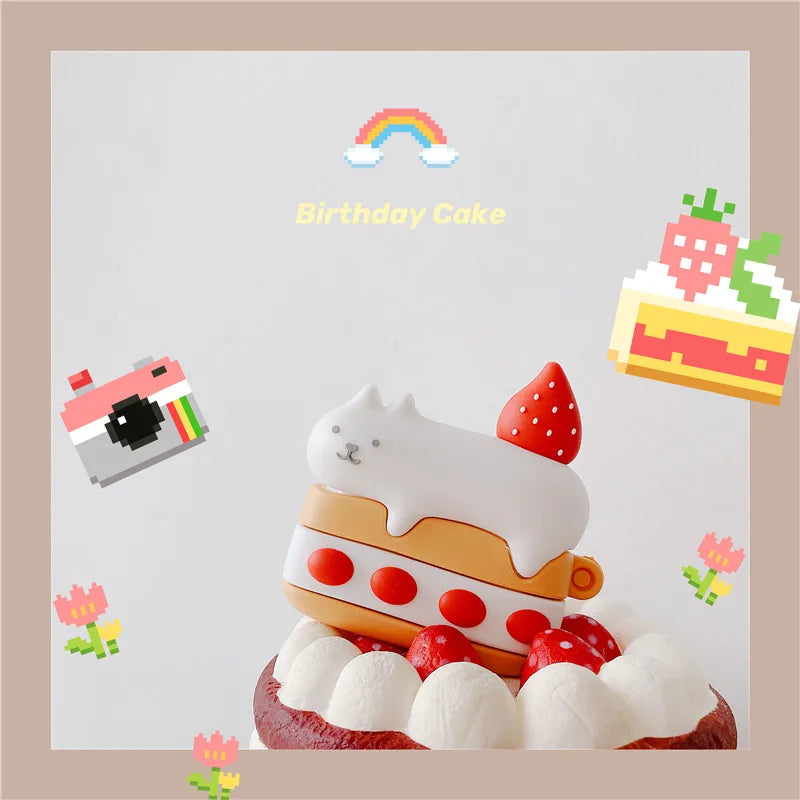 Kawaii 3D Cat Ear AirPods Case 🐱✨ Cute Silicone Cover for AirPods 1, 2 & Pro 🎧