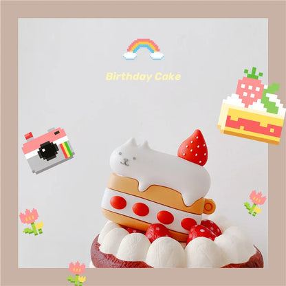 Kawaii 3D Cat Ear AirPods Case 🐱✨ Cute Silicone Cover for AirPods 1, 2 & Pro 🎧