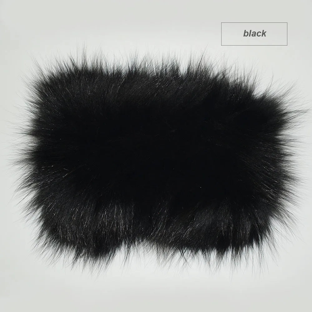 Whimsical Fox Fur Knit Headband For Women Cute Elastic Ear Warmer 🦊✨