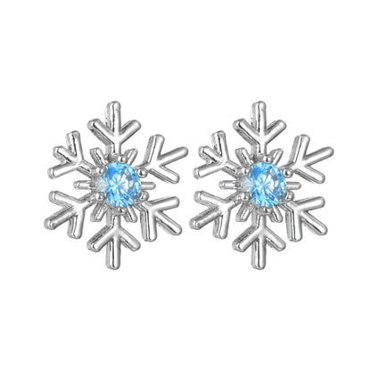 Delicate Snowflake Charm Stud Earrings Women Christmas Gift Crystal Zircon ❄️✨