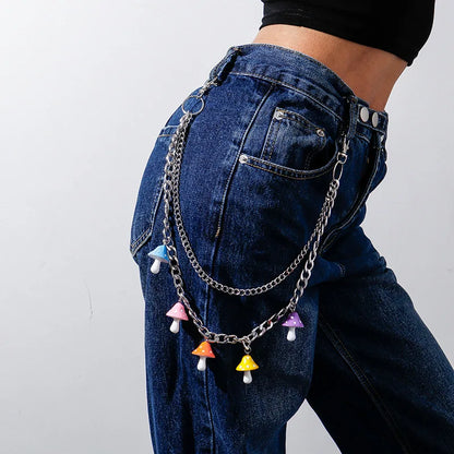 Kawaii Rainbow Resin Keychain 🌈✨ | Cute Hip Hop Waist Chain for Men & Women | Colorful Acrylic Flower Punk Jewelry 🌸💖