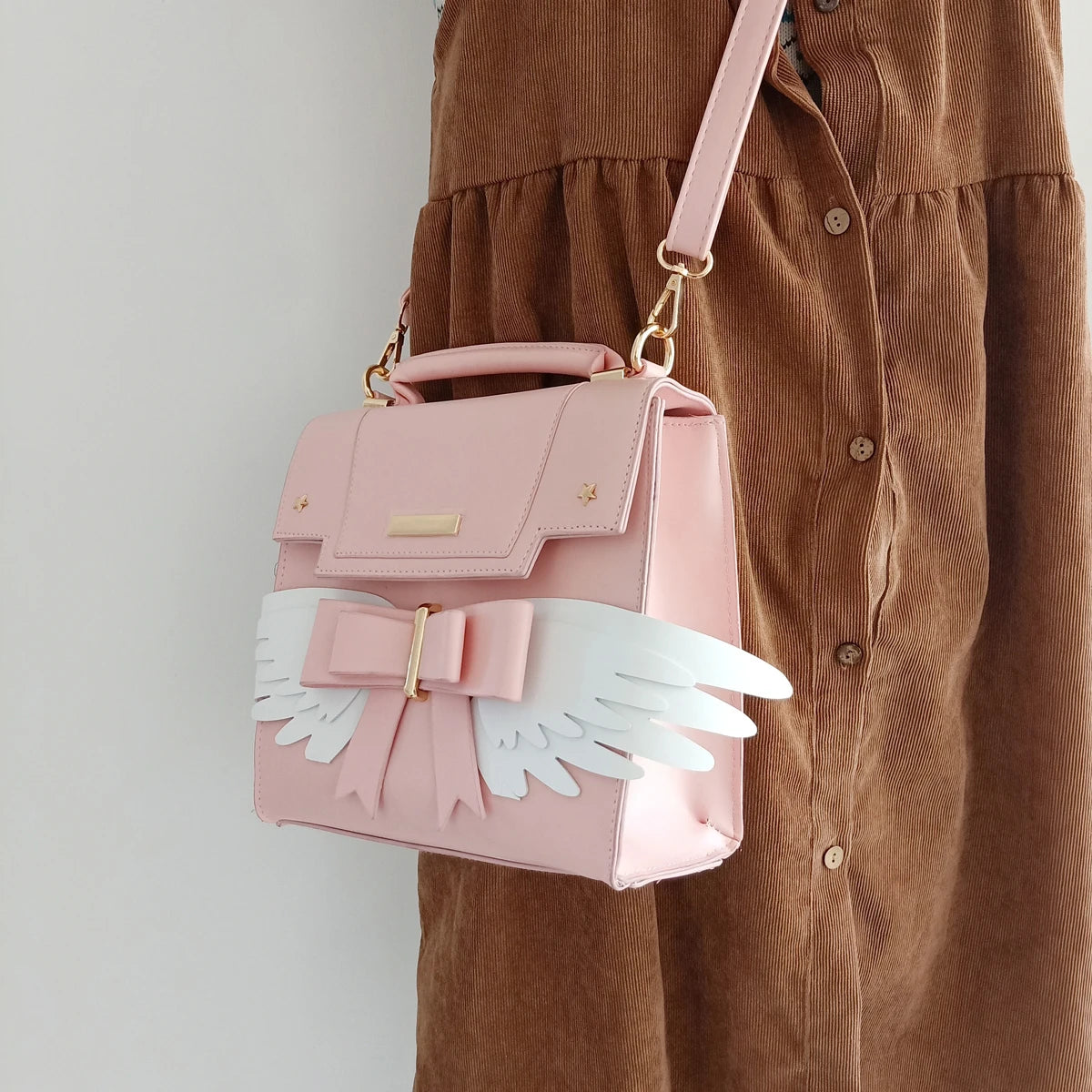 Kawaii Lolita Bat Wing Crossbody Bag 🦇✨ Cute Pink Shoulder Purse for Girls & Women!