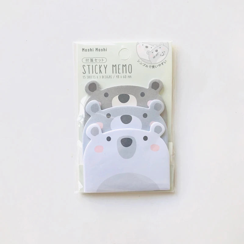 🐧✨ Adorable Animal Sticky Notes Set - 45 Sheets of Fun Penguin, Pig, Bear, & Cat Memo Pads for Students! 🎉📚