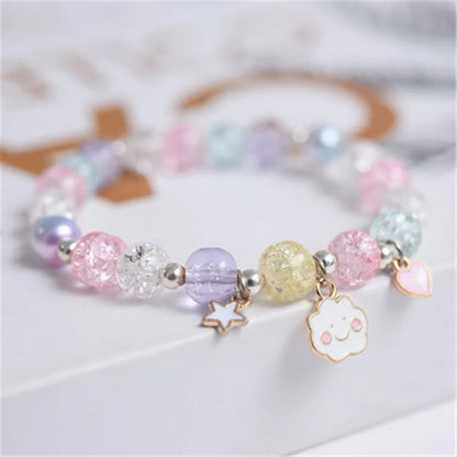 💖 Adorable Kawaii Popcorn Beads Bracelet 🌈 for Girls - Whimsical Friendship Jewelry 🌟