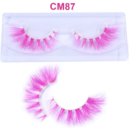 Kawaii Rainbow Mink Lashes 🌈 | 3D/5D Colorful Faux Eyelashes for Cosplay & Halloween 🎉