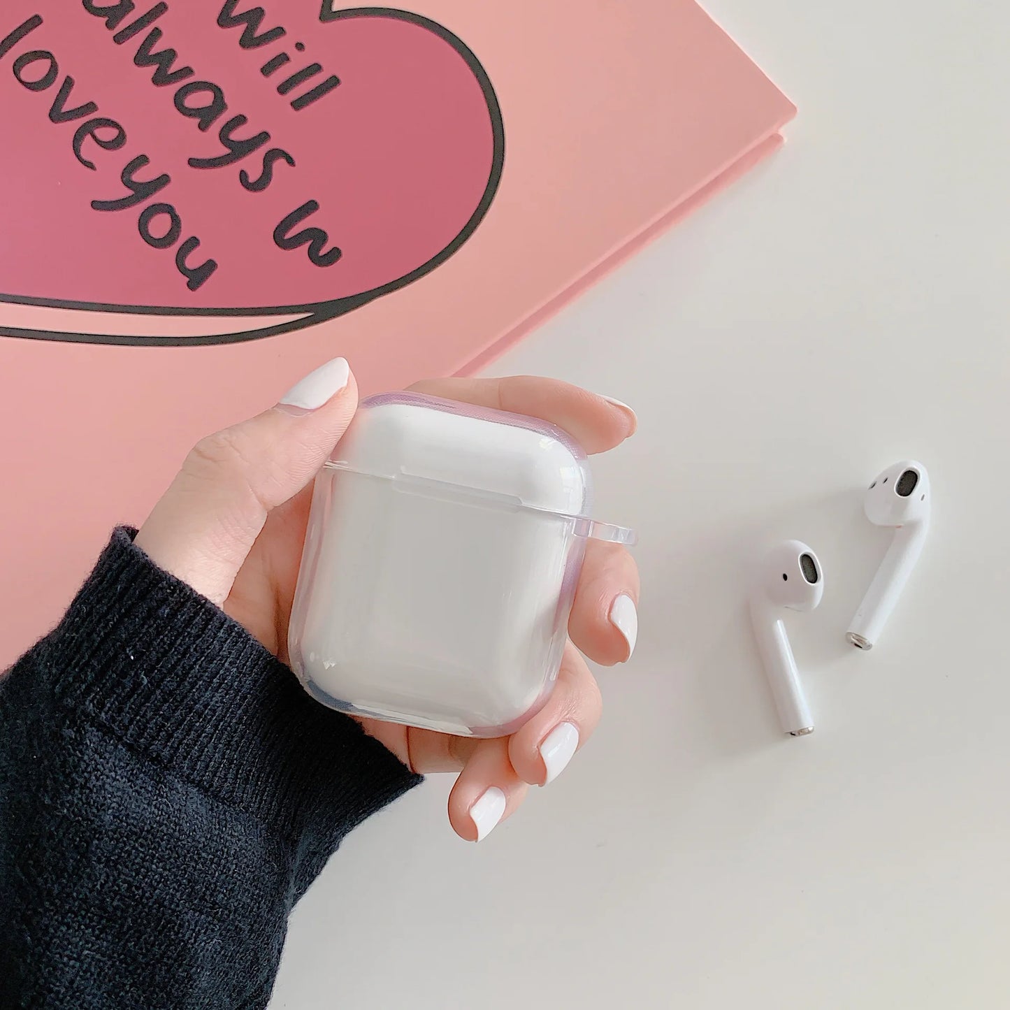 ✨ Cute Bear AirPods Case 🐻 - Soft Silicone Cover with Keychain for All Models! 🎧💖 - Pixie Quill