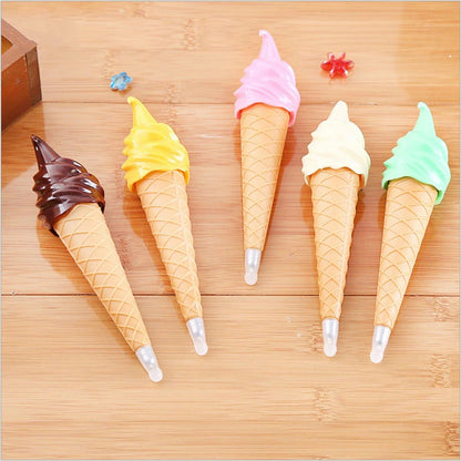 Kawaii Ice Cream Cone Ballpoint Pen 🍦✨ | Cute & Fun Office/School Stationery 🎉 | 0.5mm Black Ink