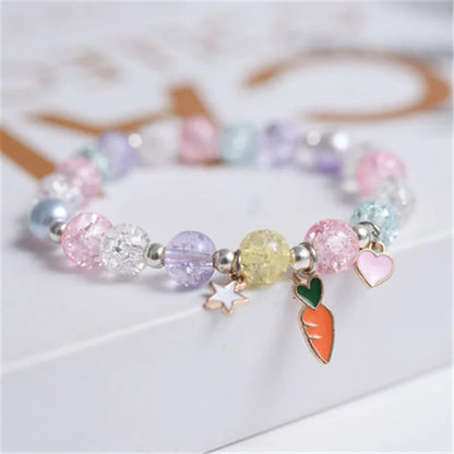 💖 Adorable Kawaii Popcorn Beads Bracelet 🌈 for Girls - Whimsical Friendship Jewelry 🌟