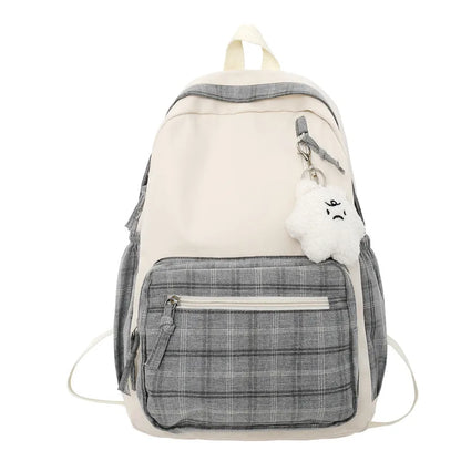 Kawaii Plaid Dream Backpack 🎒✨ | Cute Girl's Travel & School Bag for Stylish Adventures! 🌈💖