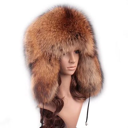 Cozy Winter Warm Raccoon Fur Lei Feng Hat For Outdoor Daily Use ❄️🐾