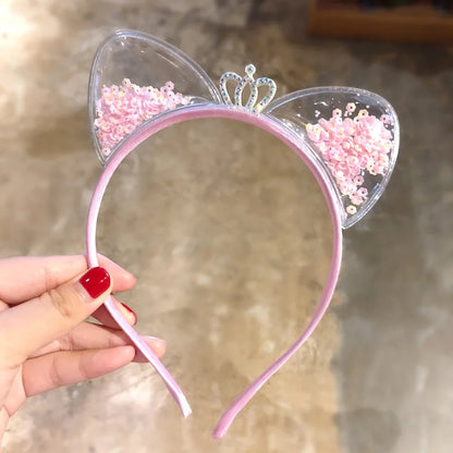 Kawaii Sparkling Cat Ears Hairband 🎀✨ - Adorable Sequin Headband for Girls | Cute Princess Hair Accessories 🐱💖