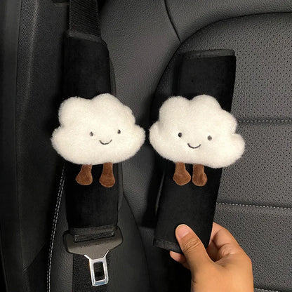 Adorable Kawaii Plush Animal Seat Belt Covers 🐻💖 - 2pcs Soft Shoulder Cushion for Kids' Car Safety & Style! 🚗✨