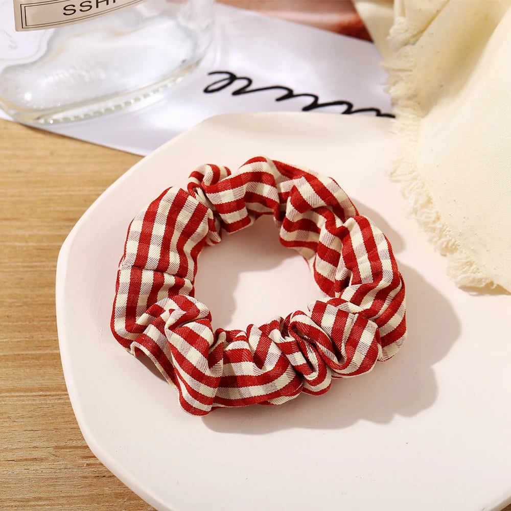 Kawaii Strawberry Blossom Hair Scrunchies 🍓🌸 | Adorable Elastic Hair Ties for Girls & Women!