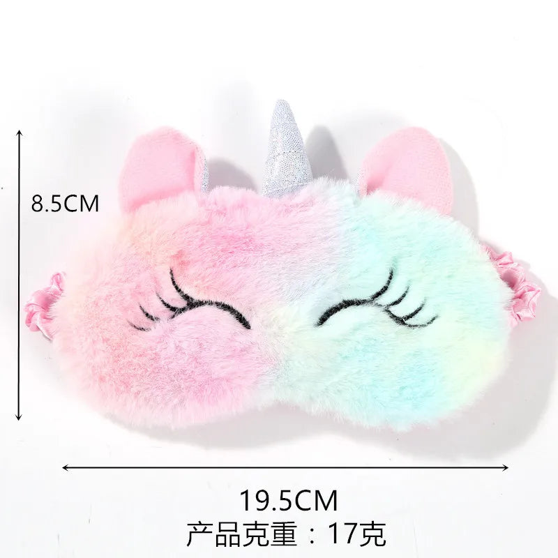 Kawaii Cartoon Unicorn Sleep Mask 🦄✨ | Cute Plush Eye Shade for Kids 🎁 | Cozy Travel Blindfold for Sweet Dreams 🌙💤