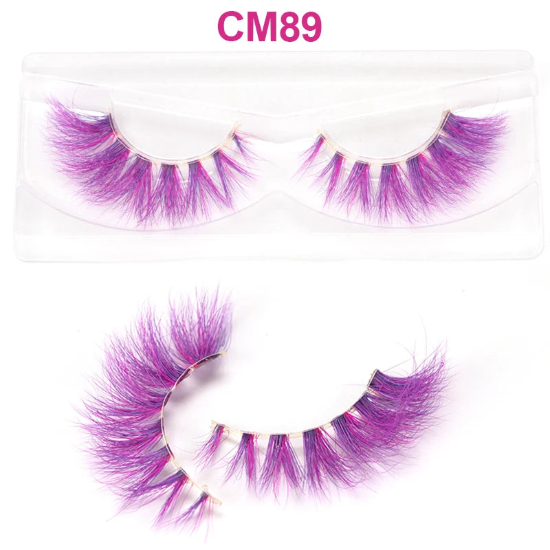 Kawaii Rainbow Mink Lashes 🌈 | 3D/5D Colorful Faux Eyelashes for Cosplay & Halloween 🎉