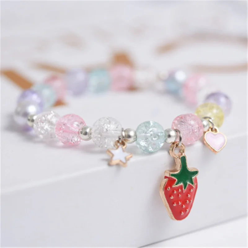 💖 Adorable Kawaii Popcorn Beads Bracelet 🌈 for Girls - Whimsical Friendship Jewelry 🌟