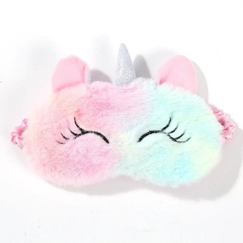 Kawaii Cartoon Unicorn Sleep Mask 🦄✨ | Cute Plush Eye Shade for Kids 🎁 | Cozy Travel Blindfold for Sweet Dreams 🌙💤