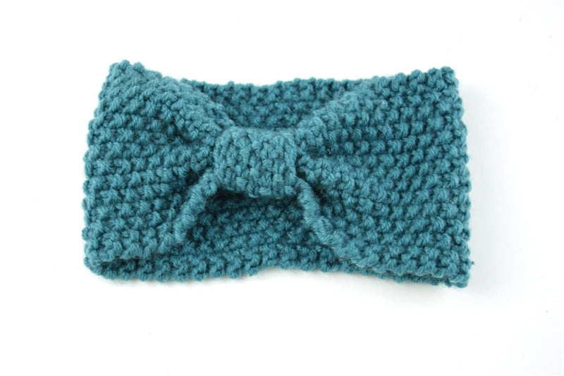 Kawaii Cozy Bowknot Knitted Headband 🎀 | Handmade Winter Hair Accessory for Stylish Women ❄️🌟