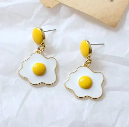 🥚✨ Adorable Egg-cellent Charm Earrings for Fun-Loving Girls! 💖🥚