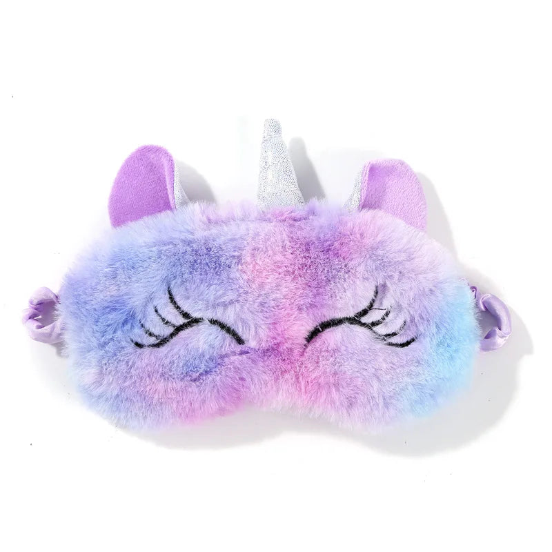 Kawaii Cartoon Unicorn Sleep Mask 🦄✨ | Cute Plush Eye Shade for Kids 🎁 | Cozy Travel Blindfold for Sweet Dreams 🌙💤