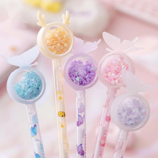 Kawaii Gel Pen 🐰✨ | Cute Rabbit & Butterfly Design | Sweet 0.5mm Ink for School & Office Supplies 🖊️🌼