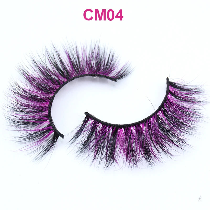 Kawaii Rainbow Mink Lashes 🌈 | 3D/5D Colorful Faux Eyelashes for Cosplay & Halloween 🎉