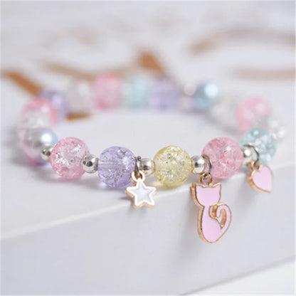 💖 Adorable Kawaii Popcorn Beads Bracelet 🌈 for Girls - Whimsical Friendship Jewelry 🌟