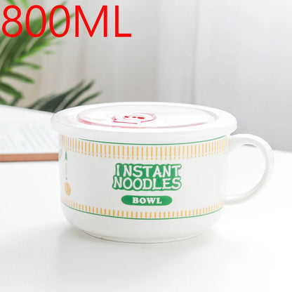 Kawaii Dreamy Ceramic Bowl 🍜✨ | Super Large Japanese Mug for Noodles & Porridge | Perfect for Dorms & Offices 💖