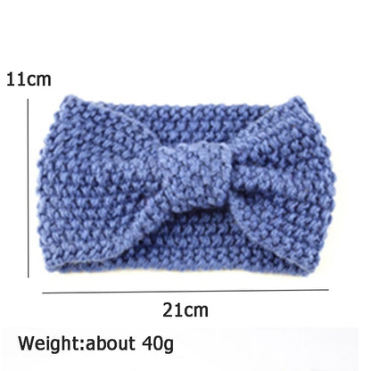 Kawaii Cozy Bowknot Knitted Headband 🎀 | Handmade Winter Hair Accessory for Stylish Women ❄️🌟