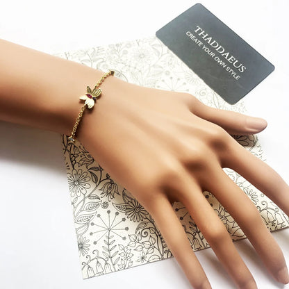 Kawaii Gracile Butterfly Bracelet 🌸✨ | Gold Link Chain 925 Sterling Silver 🦋 | Charming Fashion Jewelry Gift for Women 💖