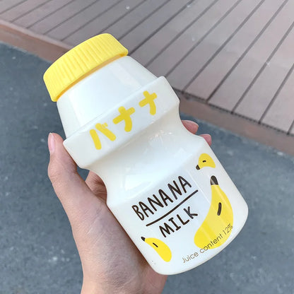 🍉 Cute & Colorful 480ml Frosted Fruit Water Bottle - Adorable Milk Carton Design for Kids! 🍑