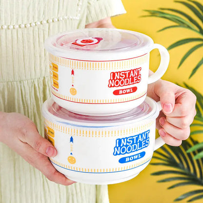 Kawaii Dreamy Ceramic Bowl 🍜✨ | Super Large Japanese Mug for Noodles & Porridge | Perfect for Dorms & Offices 💖