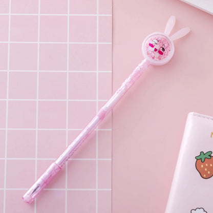 Kawaii Gel Pen 🐰✨ | Cute Rabbit & Butterfly Design | Sweet 0.5mm Ink for School & Office Supplies 🖊️🌼