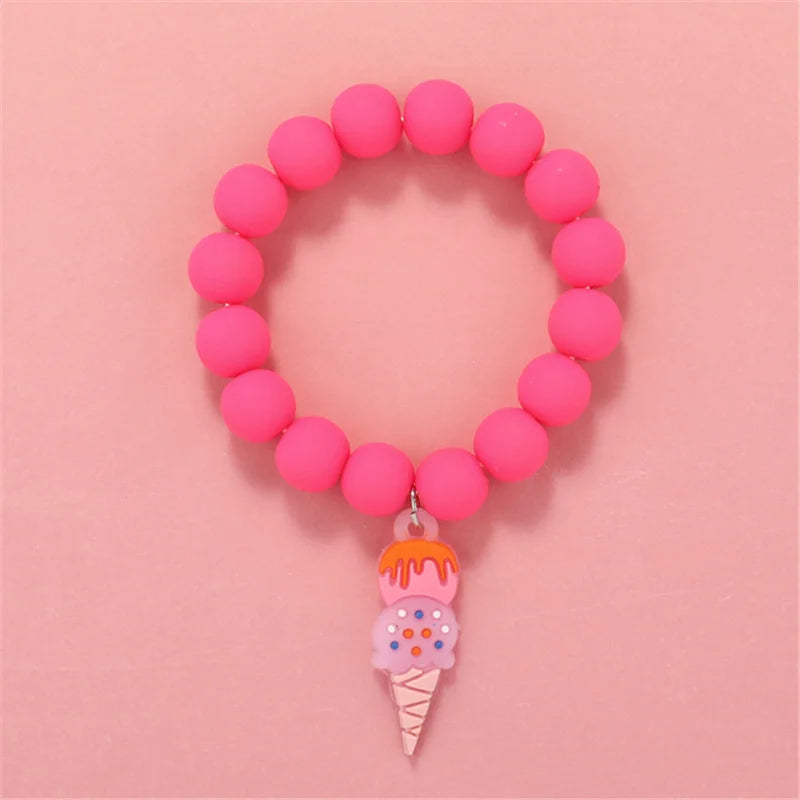 💖 Adorable Kawaii Popcorn Beads Bracelet 🌈 for Girls - Whimsical Friendship Jewelry 🌟